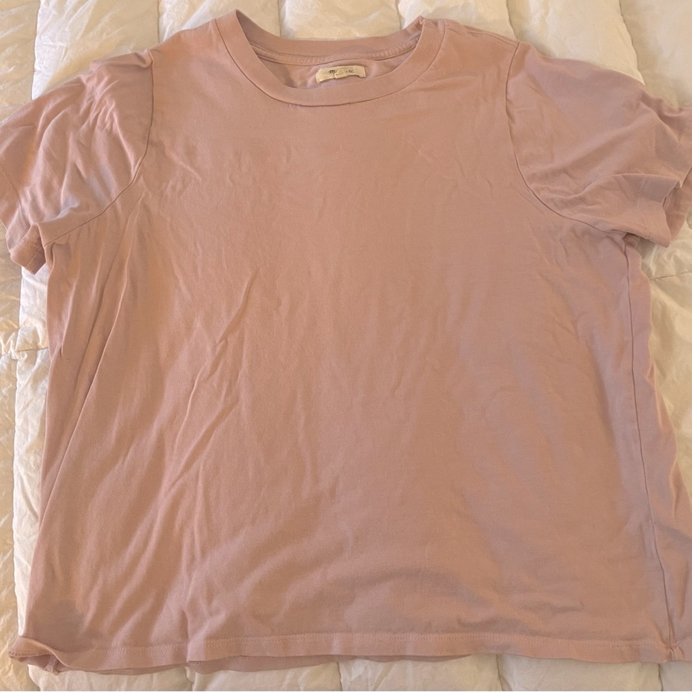 Madewell | Cotton Crew Neck Tee in Blush Pink